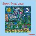 Calendario 2022 da muro James Rizzi, 12 mesi, 30 x 30 cm (30 x 60 cm aperto)
