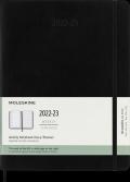 Agenda settimanale Moleskine 2022-2023, 18 mesi con spazio per note, XL, copertina morbida - Nero