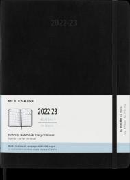 Agenda mensile Moleskine 2022-2023, 18 mesi, XL, copertina morbida - Nero