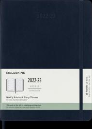 Agenda settimanale Moleskine 2022-2023, 18 mesi con spazio per note, XL, copertina morbida - Blu zaffiro