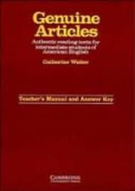 Genuine Articles Teacher's manual with key: Authentic Reading Tasks for Intermediate Students of American English