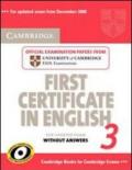 Cambridge First Certificate in English. Student's book with answers. For updated exams. Per il Liceo scientifico: 3