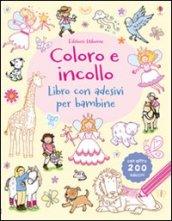 Coloro e incollo. Libro con adesivi per bambine