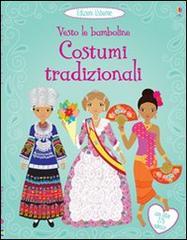 Costumi tradizionali. Vesto le bamboline. Con adesivi