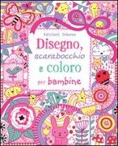 Disegno, scarabocchio e coloro per bambine