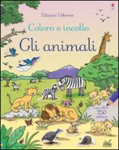 Animali. Coloro e incollo. Con adesivi