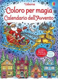 Calendario dell'Avvento. Coloro per magia. Con pennellino