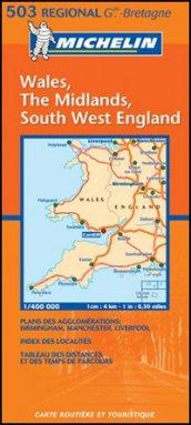 Wales, The Midlands, south west England 1:400.000