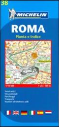 Roma 1:10.500. Sensi unici, vie pedonali, parcheggi, trasporti, numeri di telefono utili