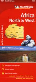 AFRICA NORTH & WEST CARTA STRADALE MICHELIN 2018 N.741