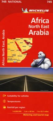 AFRICA NORTH EAST ARABIA CARTA STRADALE MICHELIN 2018 N.745