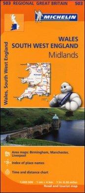 Wales, South West England, Midlands 1:400.000