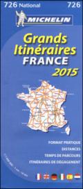 France. Grands itinéraires-France route planning. 2015 1:1.000.000