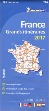 France. Route planning. Grands itinéraires 2017 1:1.000.000