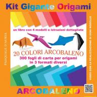 Kit gigante origami. 20 colori arcobaleno. Con gadget