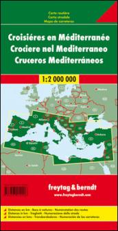 Mittelmeer-Kreuzfahrten/Mediterranean cruises 1 : 2 000 000. Autokarte. Klimatabellen. Fähren. Entfernungen in km. Häfen