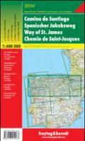 Cammino di Santiago 1:400.000: Touristische Informationen, Stadtplan, Wegmarkierungen, Ortsregister mit Postleitzahlen, GPS-tauglich