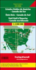 Stati Uniti-Canada sud: Wegenkaart 1:4 000 000