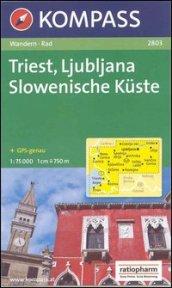 Carta escursionistica e stradale n. 2803. Slovenia. Triest Ljubliana Slowenische Küste 1:75:000. Adatto a GPS. Digital map. DVD-ROM