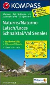 Carta escursionistica n. 051. Naturno, Laces, Val Senales-Naturns, Latsch, Schnalstal 1:25.000. Adatto a GPS. DVD-ROM. Digital map