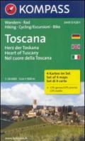 Carta escursionistica n. 2440. Nel cuore della Toscana, set di 4 carte