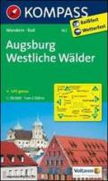 Augsburg - Westliche Wälder 162, Carta escursionistica con percorsi ciclabili. La precisione del GPS. 1: 50.000 (Carta escursionistica KOMPASS): Wandelkaart 1:50 000