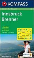 Carta escursionistica n. 36. Austria. Tirolo... Innsbruck, Brenner 1:50.000. Con carta panoramica. Adatto a GPS. DVD-ROM. Digital map
