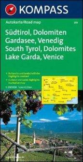 Carta automobilistica n. 259. Alto Adige, Dolomiti, Lago di Garda, Venezia-Südtirol, Dolomiten, Gardasee, Venedig 1:250.000. Ediz. bilingue