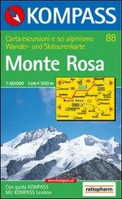 Carta escursionistica n. 88. Svizzera, Alpi occidentali. Monte Rosa 1:50.000