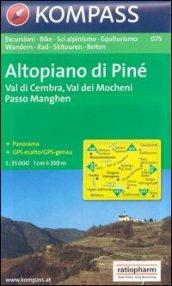 Carta escursionistica n. 075. Trentino, Veneto. Altopiano di Piné, val dei Mocheni 1:35.000