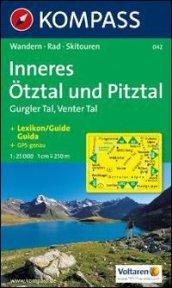 Carta escursionistica n. 042. Austria. Tirolo... Inneres Ötztal, Gurgler tal, Venter tal, Pitztal 1:25.000. Ediz. italiana, inglse e tedesca