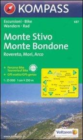 Carta escursionistica n. 687. Trentino, Veneto. Monte Stivo, Monte Bo ndone, Rovereto, Mori, Arco 1:25.000. Adatto a GPS. Digital map. DVD-ROM