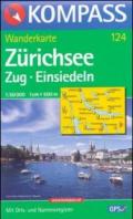 Carta escursionistica n. 124. Svizzera, Alpi occidentale. Zürichsee, Zug, Einsiedeln 1:50.000. Adatto a GPS. Digital map. DVD-ROM