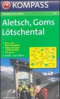 Carta escursionistica n. 122. Svizzera, Alpi occidentale. Aletsch, Goms, Lötschental 1:50.000. Adatto a GPS. DVD-ROM. Digital map