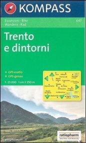 Carta escursionistica n. 647. Trentino, Veneto. Trento e dintorni 1:25.000. Adatto a GPS. Digital map. DVD-ROM
