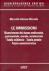 Le immissioni. Risarcimento del danno ambientale, patrimoniale, morale, esistenziale. Tutela inibitoria. Tutela penale amministrativa