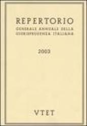 Repertorio generale annuale della giurisprudenza italiana (2003)