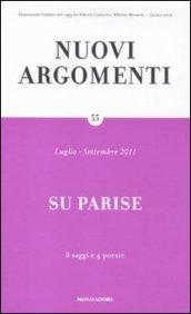 Nuovi argomenti (55): SU PARISE: 8 saggi e 4 poesie