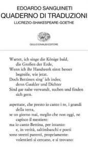 Quaderno di traduzioni. Lucrezio-Shakespeare-Goethe. Testo originale a fronte