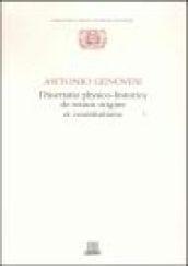 Dissertatio physico-historica de rerum origine et constitutione