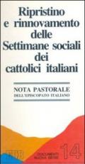 Ripristino e rinnovamento delle settimane sociali dei cattolici italiani