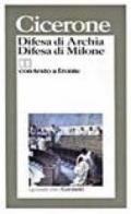 Difesa di Archia-Difesa di Milone. Testo latino a fronte