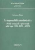 La responsabilità amministrativa. Profili sostanziali e processuali nelle Leggi 19/94, 20/94 e 636/96