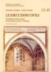 Le esecuzioni civili. Procedimenti ordinari e speciali. Casi speciali di esecuzione. L'attuazione