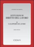 Istituzioni di diritto del lavoro. 2.Il rapporto di lavoro