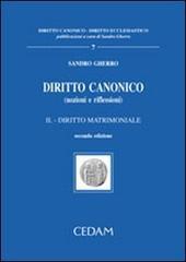 Diritto canonico. 2.Diritto matrimoniale