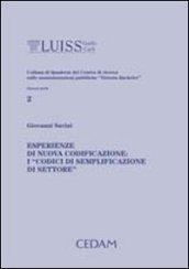 Esperienze di nuova codificazione: i «codici di semplificazione di settore»