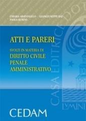 Atti e pareri svolti in materia di diritto civile, penale, amministrativo