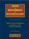 Diritto all'anonimato. Anonimato, nome e identità personale