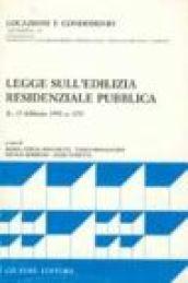 Legge sull'edilizia residenziale pubblica. Legge n. 179 del 17 febbraio 1992